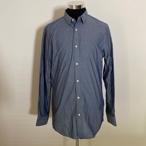 Banana Republic Blue Non-Iron Slim Fit Long Sleeve Button Down Men's Shirt LT